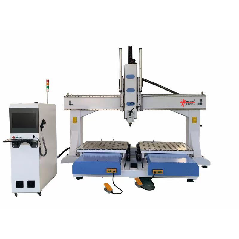  4 Or 5 Axes Machine Double Tables 4 Axis CNC Wood Carving Machine For Plywood Bent Chairs Making