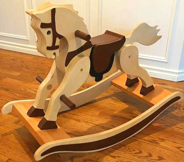 Free sharing of 3D design drawings of children's wooden rocking horses