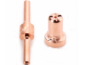 plasma cutting nozzle and electrode