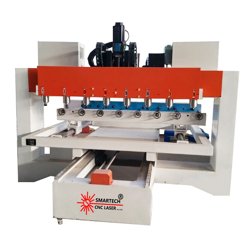 Furniture Legs Making Multi Spindles Cnc Wood Router 1530 Rotary 4th Axis With 8 Heads 3D Woodworking CNC Router Machine